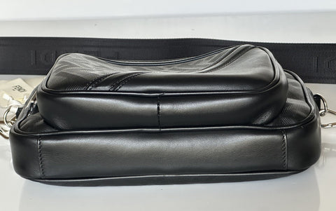 Fendi FF Logo Calf Leather Camera Case Shoulder Bag Black 7VA607 IT NWT $2100