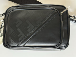 Fendi FF Logo Calf Leather Camera Case Shoulder Bag Black 7VA607 IT NWT $2100