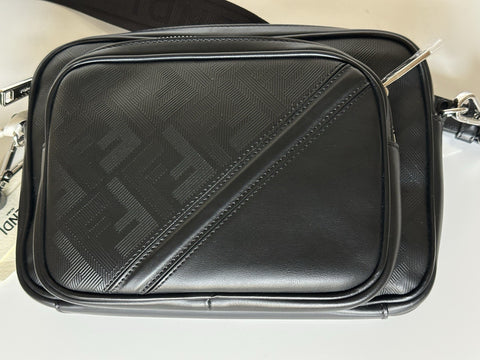 Fendi FF Logo Calf Leather Camera Case Shoulder Bag Black 7VA607 IT NWT $2100