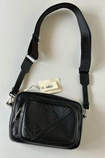 Fendi FF Logo Calf Leather Camera Case Shoulder Bag Black 7VA607 IT NWT $2100