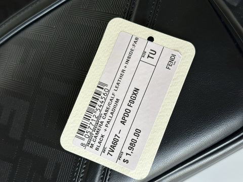 Fendi FF Logo Calf Leather Camera Case Shoulder Bag Black 7VA607 IT NWT $2100