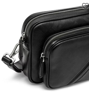 Fendi FF Logo Calf Leather Camera Case Shoulder Bag Black 7VA607 IT NWT $2100