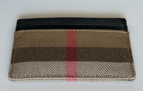 Burberry Vintage Check Archive Beige/Black Leather Card Case 80731411 NWOT $260