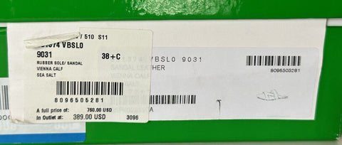 Bottega Veneta Calf Leather Mule Sandals Shoes Sea Salt 8.5 US 651374 NIB $760