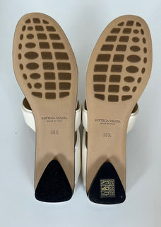 Bottega Veneta Calf Leather Mule Sandals Shoes Sea Salt 8.5 US 651374 NIB $760