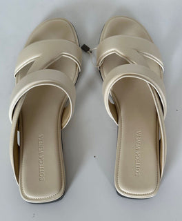Bottega Veneta Calf Leather Mule Sandals Shoes Sea Salt 8.5 US 651374 NIB $760