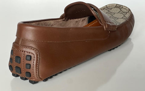 Gucci Men’s Leather GG Driver Loafers Shoes Brown 10 US (9.5 Gucci) 730148 NIB