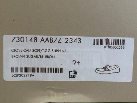 Gucci Men’s Leather GG Driver Loafers Shoes Brown 10 US (9.5 Gucci) 730148 NIB