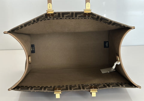Fendi Roma Jackuard FF Logo Canvas Sunshine Large Tote Bag 8BH372 IT NWT $3450