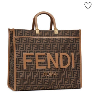 Fendi Roma Jackuard FF Logo Canvas Sunshine Large Tote Bag 8BH372 IT NWT $3450
