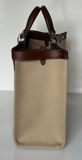 Fendi FF Logo Peekaboo X-Lite Medium Canvas Beige Tote Bag 8BH374 IT NWT $2723
