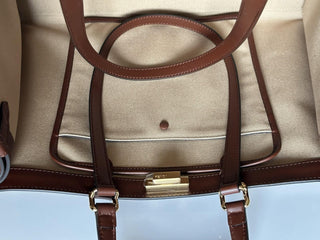 Fendi FF Logo Peekaboo X-Lite Medium Canvas Beige Tote Bag 8BH374 IT NWT $2723