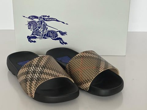 Burberry Dive Sand IP Check Slide Sandals 8 US (41 Euro) 8102133 IT NIB $390