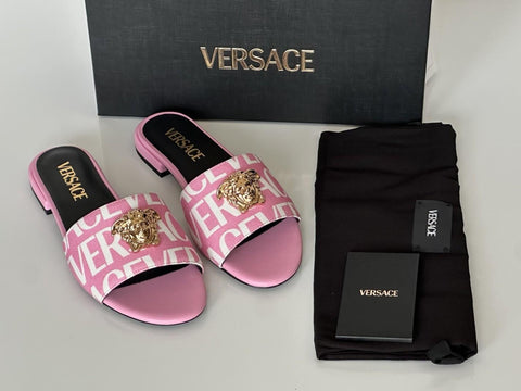 VERSACE Gold Medusa Women's Rose/White Sandals 5.5 US (35.5) 1019229 Spain NIB