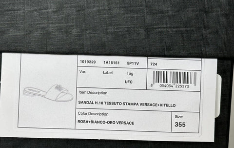 VERSACE Gold Medusa Women's Rose/White Sandals 5.5 US (35.5) 1019229 Spain NIB