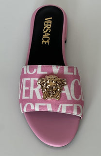 VERSACE Gold Medusa Women's Rose/White Sandals 5.5 US (35.5) 1019229 Spain NIB