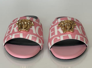 VERSACE Gold Medusa Women's Rose/White Sandals 5.5 US (35.5) 1019229 Spain NIB