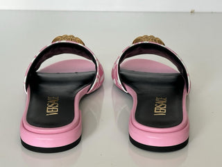 VERSACE Gold Medusa Women's Rose/White Sandals 5.5 US (35.5) 1019229 Spain NIB