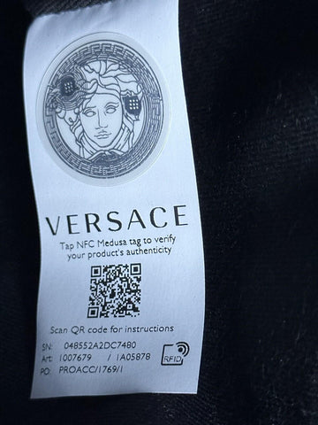 Versace Silver Medusa Head Calf Leather Medium Black Hobo Bag 1007679 NWOT $2325