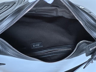 Versace Silver Medusa Head Calf Leather Medium Black Hobo Bag 1007679 NWOT $2325
