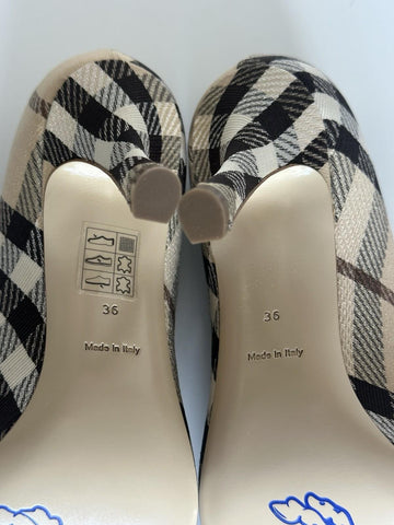Burberry Women's Pump Alabaster IP Check Shoes 6 US (36 Eu) 8100970 IT NIB $890