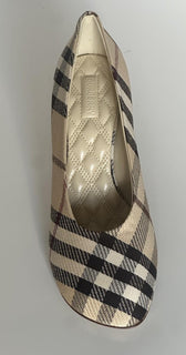 Burberry Women's Pump Alabaster IP Check Shoes 6 US (36 Eu) 8100970 IT NIB $890