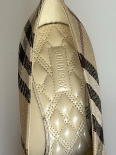 Burberry Women's Pump Alabaster IP Check Shoes 6 US (36 Eu) 8100970 IT NIB $890