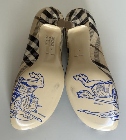Burberry Women's Pump Alabaster IP Check Shoes 8 US (38 Eu) 8100970 IT NIB $890