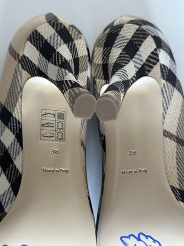 Burberry Women's Pump Alabaster IP Check Shoes 8 US (38 Eu) 8100970 IT NIB $890