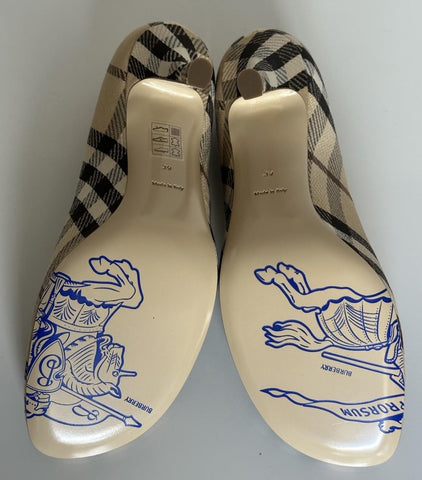 Burberry Women's Pump Alabaster IP Check Shoes 9 US (39 Eu) 8100970 IT NIB $890