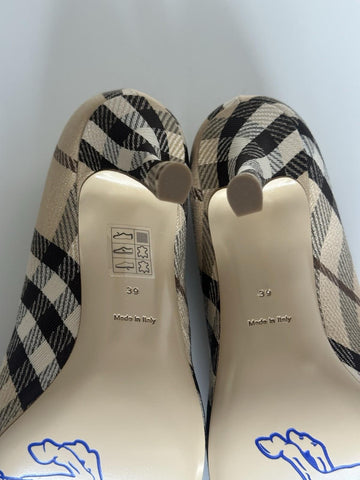 Burberry Women's Pump Alabaster IP Check Shoes 9 US (39 Eu) 8100970 IT NIB $890
