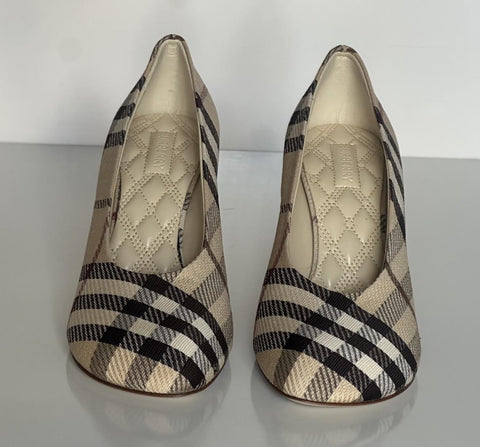 Burberry Women's Pump Alabaster IP Check Shoes 9 US (39 Eu) 8100970 IT NIB $890