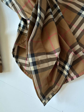 Burberry Women’s Taupe Brown IP Check Button-down Shirt 4 US 8093480 NWT