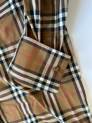 Burberry Women’s Taupe Brown IP Check Button-down Shirt 4 US 8093480 NWT