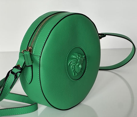 Versace Medusa Head Leather Round Bright Green Crossbody Bag 1021602 IT NWT