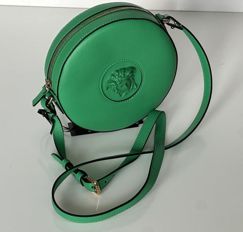 Versace Medusa Head Leather Round Bright Green Crossbody Bag 1021602 IT NWT