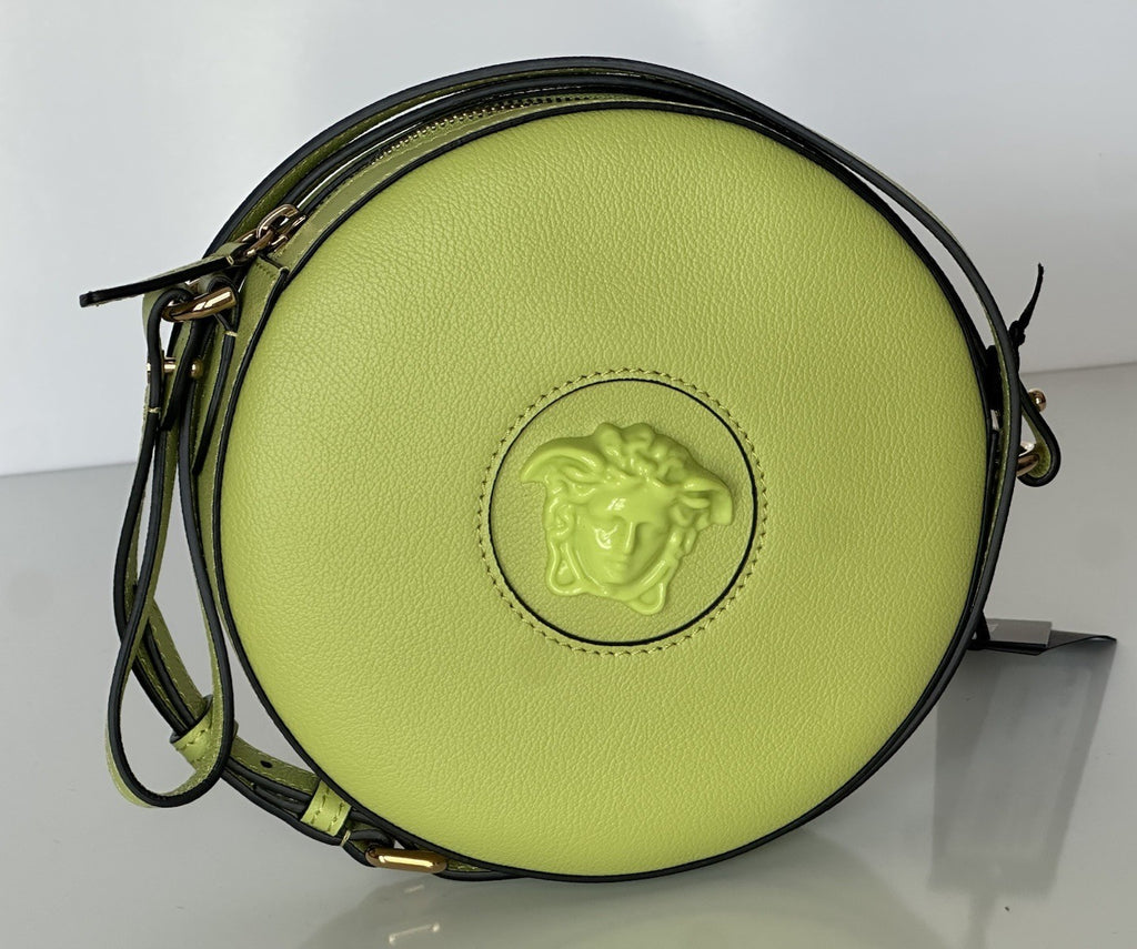 Versace Medusa Head Calf Leather Round Citron Crossbody Bag 1021602 IT NWT