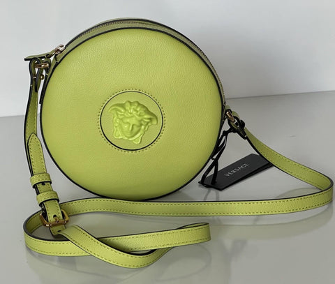 Versace Medusa Head Calf Leather Round Citron Crossbody Bag 1021602 IT NWT