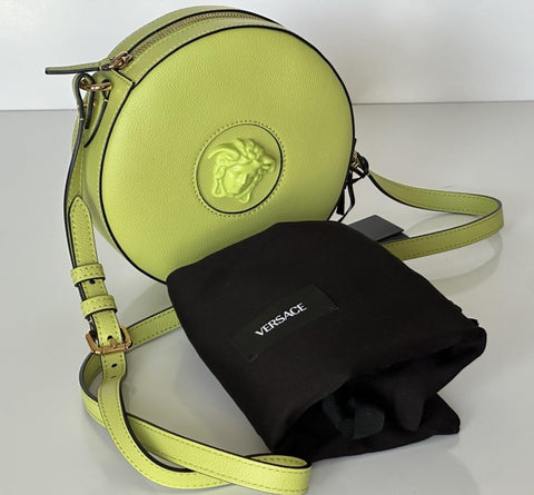Versace Medusa Head Calf Leather Round Citron Crossbody Bag 1021602 IT NWT