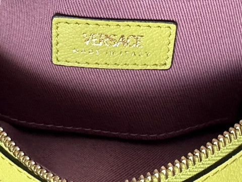 Versace Medusa Head Calf Leather Round Citron Crossbody Bag 1021602 IT NWT