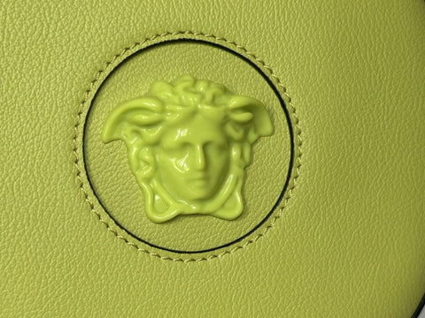 Versace Medusa Head Calf Leather Round Citron Crossbody Bag 1021602 IT NWT