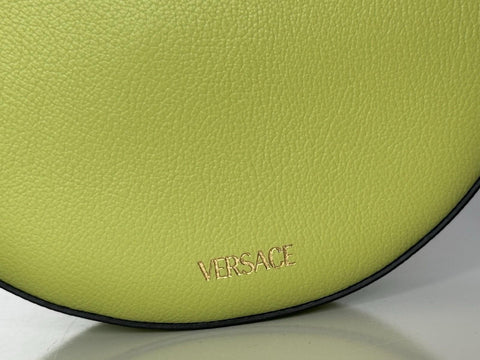Versace Medusa Head Calf Leather Round Citron Crossbody Bag 1021602 IT NWT