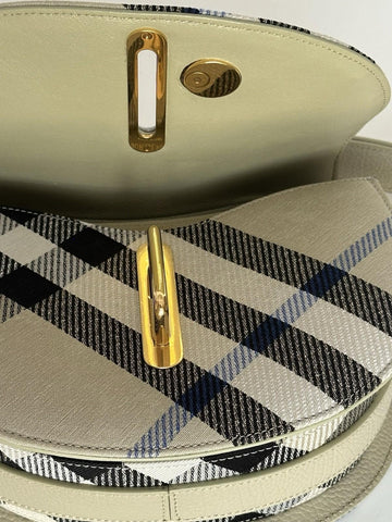 Burberry Small Rocking Horse Check Lichen Bag Jackquard Italy 80996621 NWT $1990