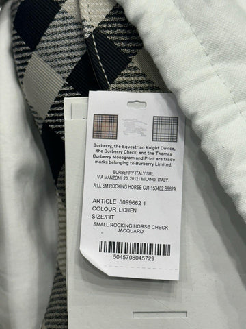 Burberry Small Rocking Horse Check Lichen Bag Jackquard Italy 80996621 NWT $1990