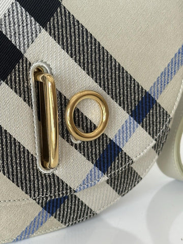 Burberry Small Rocking Horse Check Lichen Bag Jackquard Italy 80996621 NWT $1990