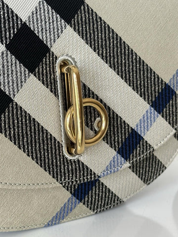 Burberry Small Rocking Horse Check Lichen Bag Jackquard Italy 80996621 NWT $1990