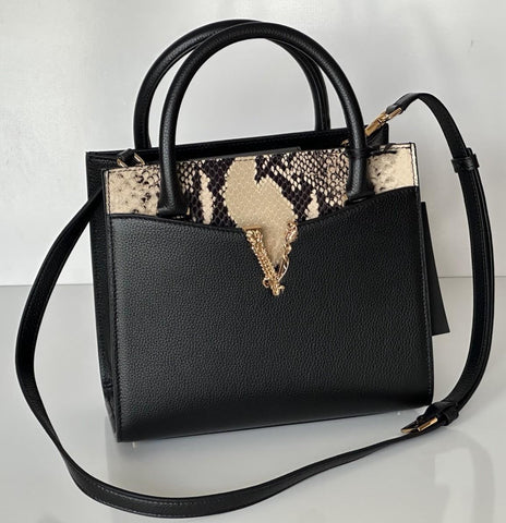 Versace Virtus Calf Leather Small Black Top Handle Bag 1005960 IT NWT $1825