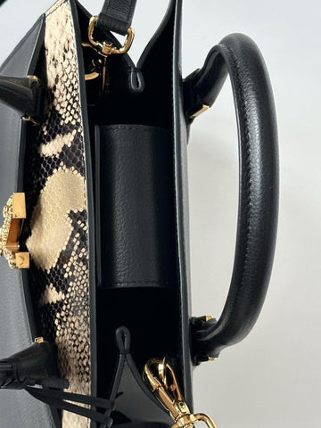 Versace Virtus Calf Leather Small Black Top Handle Bag 1005960 IT NWT $1825