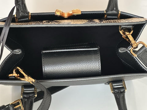 Versace Virtus Calf Leather Small Black Top Handle Bag 1005960 IT NWT $1825
