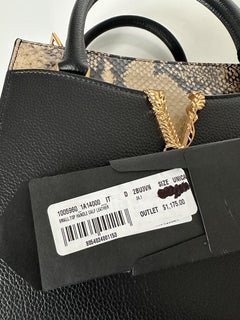 Versace Virtus Calf Leather Small Black Top Handle Bag 1005960 IT NWT $1825